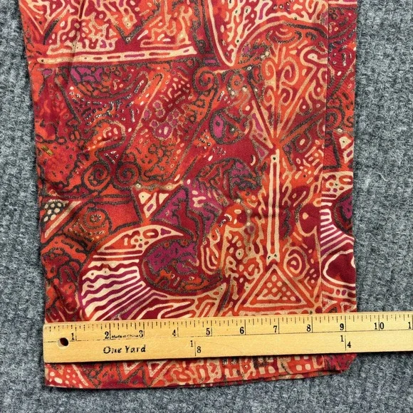 Chicos Womens Capri Pants Size 2 Red Abstract Print Stretch Cropped Boho - Picture 7 of 8